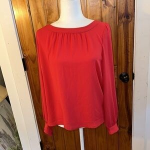 LOFT red loose fit shirt size Medium